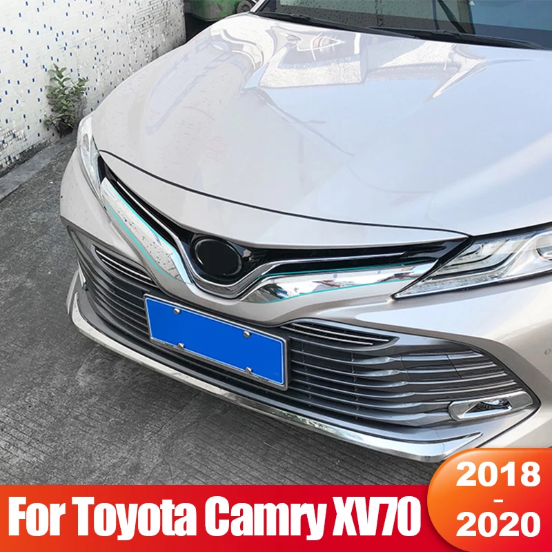 

For Toyota Camry 70 XV70 2018 2019 2020 Car Front Grill Front Head Face Air Intake Vent Grille Trim Covers Styling Accessories