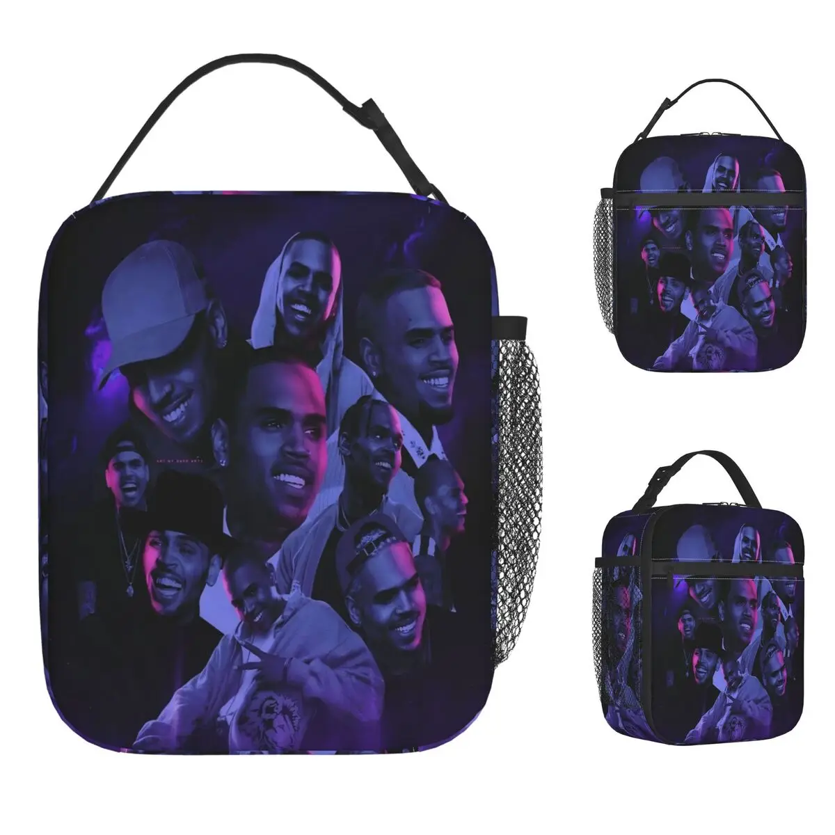 Chris Brown Breezy Bowl XX Poster Lunch Bag For Girls Designer Lunch Box Aesthetic School Cooler Bag Thermal Lunch Bags