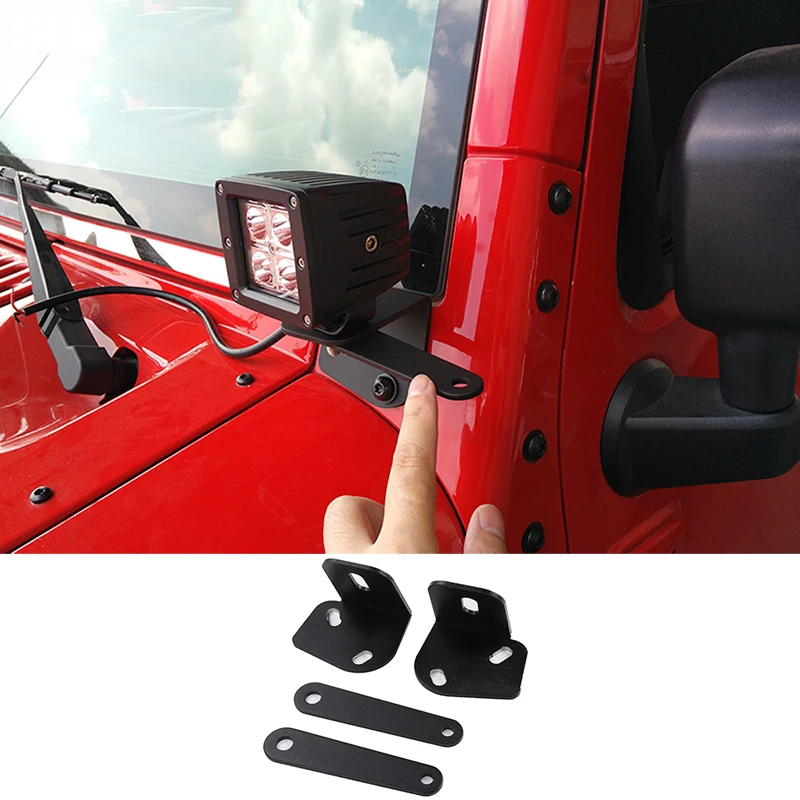 

Car Universal Led Work Light A Pillar Hood Mounting Bracket Holder Base For Jeep Wrangler Jk 1997 -2017 Exterior Parts