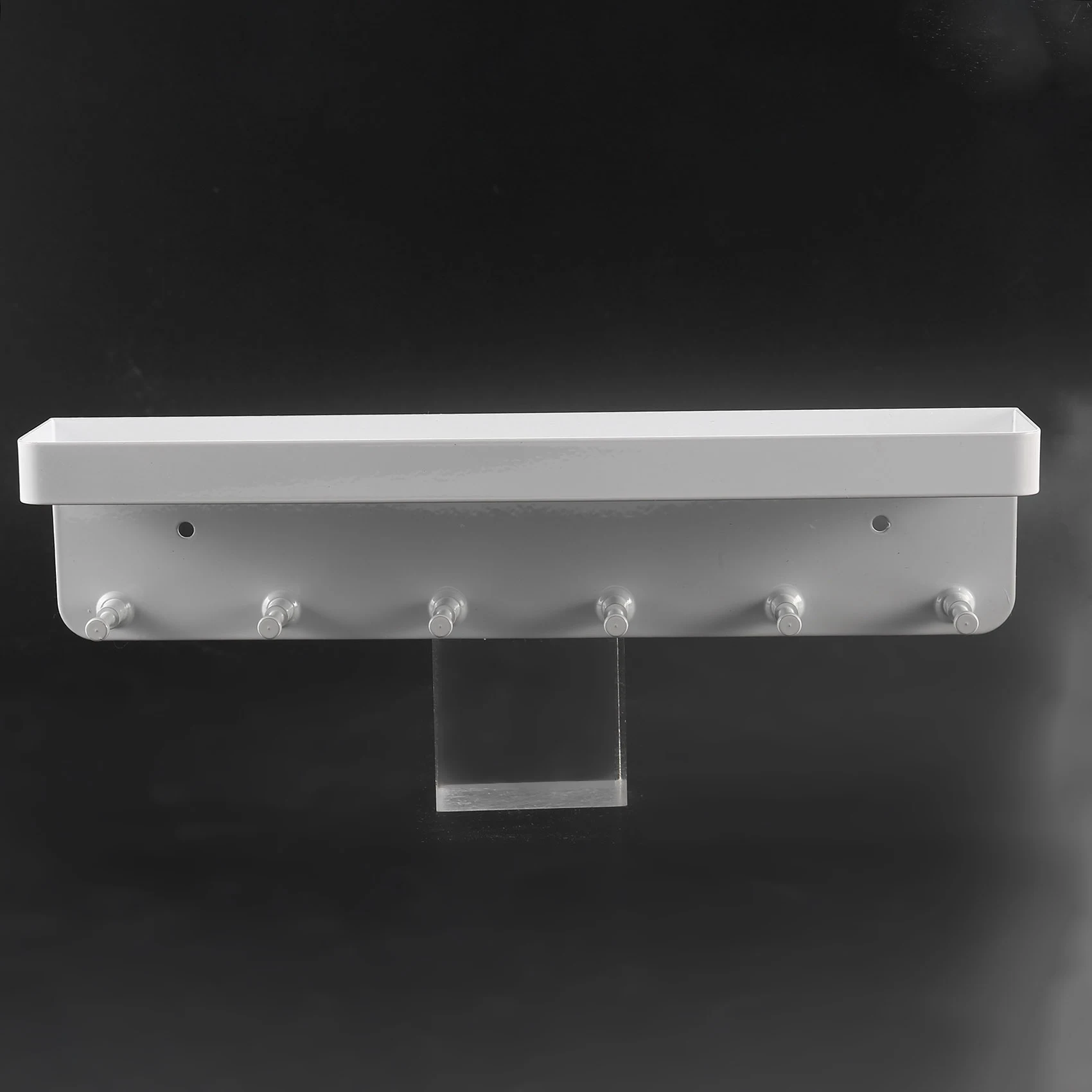 RR-Wall Mount Key Holder Hanging Key Shelf Sundries Rack Hanger Metal Mail Organizer Decorative With 6 Hooks