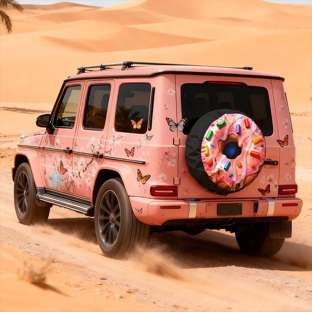 

Чехол для шин Donut Sprinkles для внедорожника, грузовика, фургона, джипа, защита запасного колеса, аксессуар