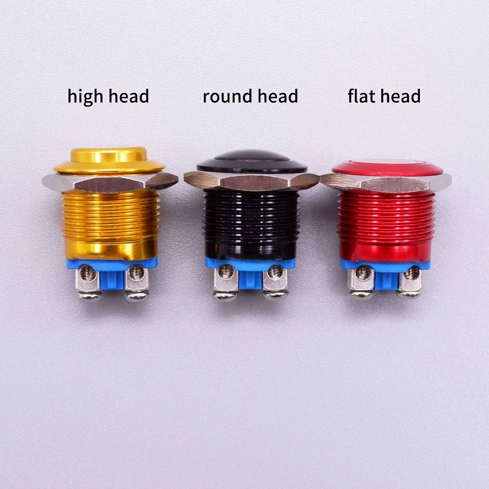 16mm 19mm 22mm Color Metal Push Button Switches PC Switch Car Engine Power Supply On Off Start Stop colored Red Silver Black