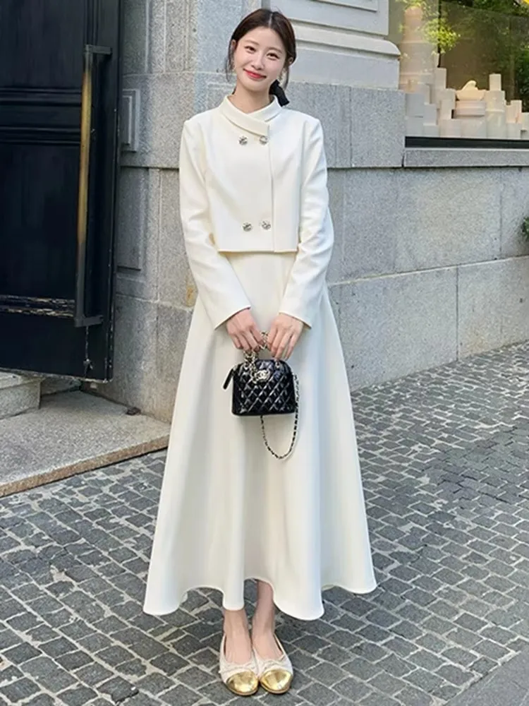 2024 Autumn Winter new Two Piece Set For Women Blazer mid Skirt 2 piece sets women outfit conjuntos femininos elegantes