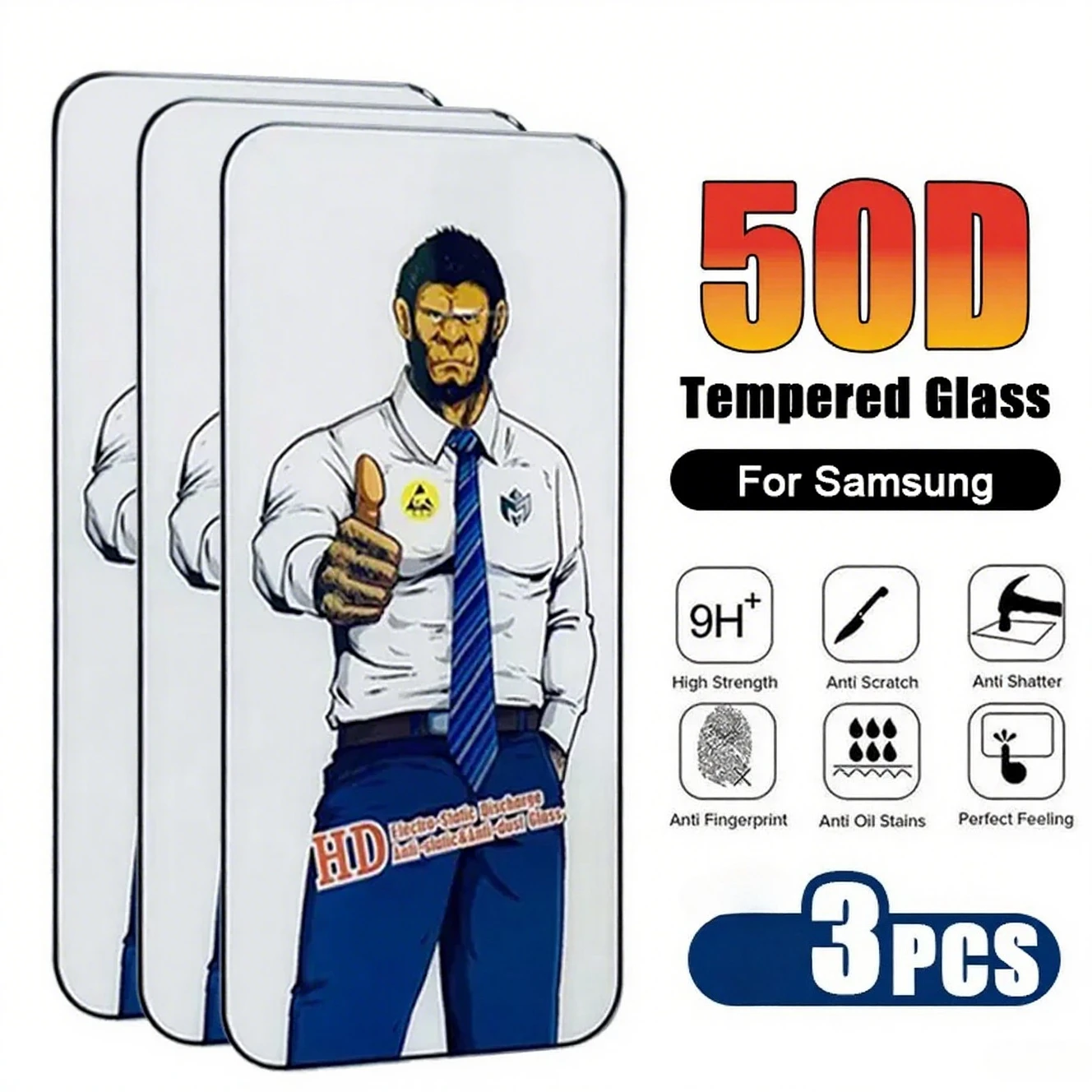 3PCS Fingerprint Unlock Displayschutzfolien aus gehärtetem Glas für Samsung Galaxy S25 S24 Ultra S23 S22 Plus S25Ultra HD Filmabdeckung