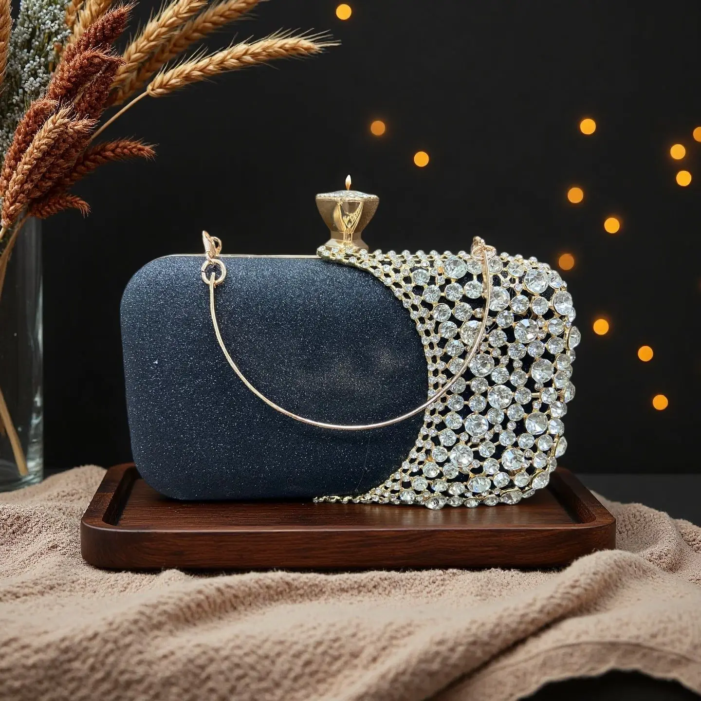 evening dress clutch bag with diamond glitter bag, new celebrity with cheongsam dinner bag, women's portable messenger bag