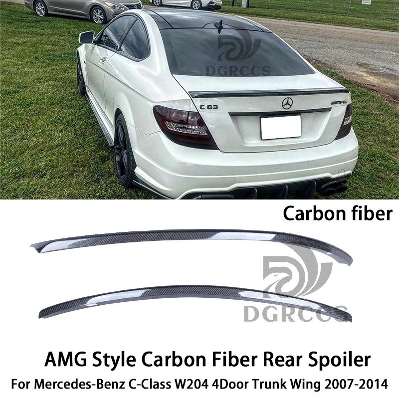 

For Mercedes-Benz C-Class W204 4Door AMG Style Carbon Fiber Rear Spoiler Trunk Wing 2007-2014 Carbon fiber Glossy black