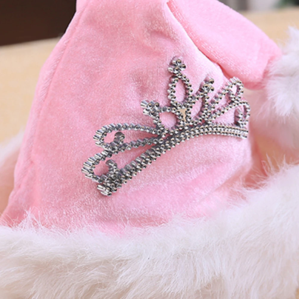 

Pink Crown Santa Hats for Christmas Hats Kids Families Holiday Party Christmas Party Hat Decorations Santa Hat Gifts