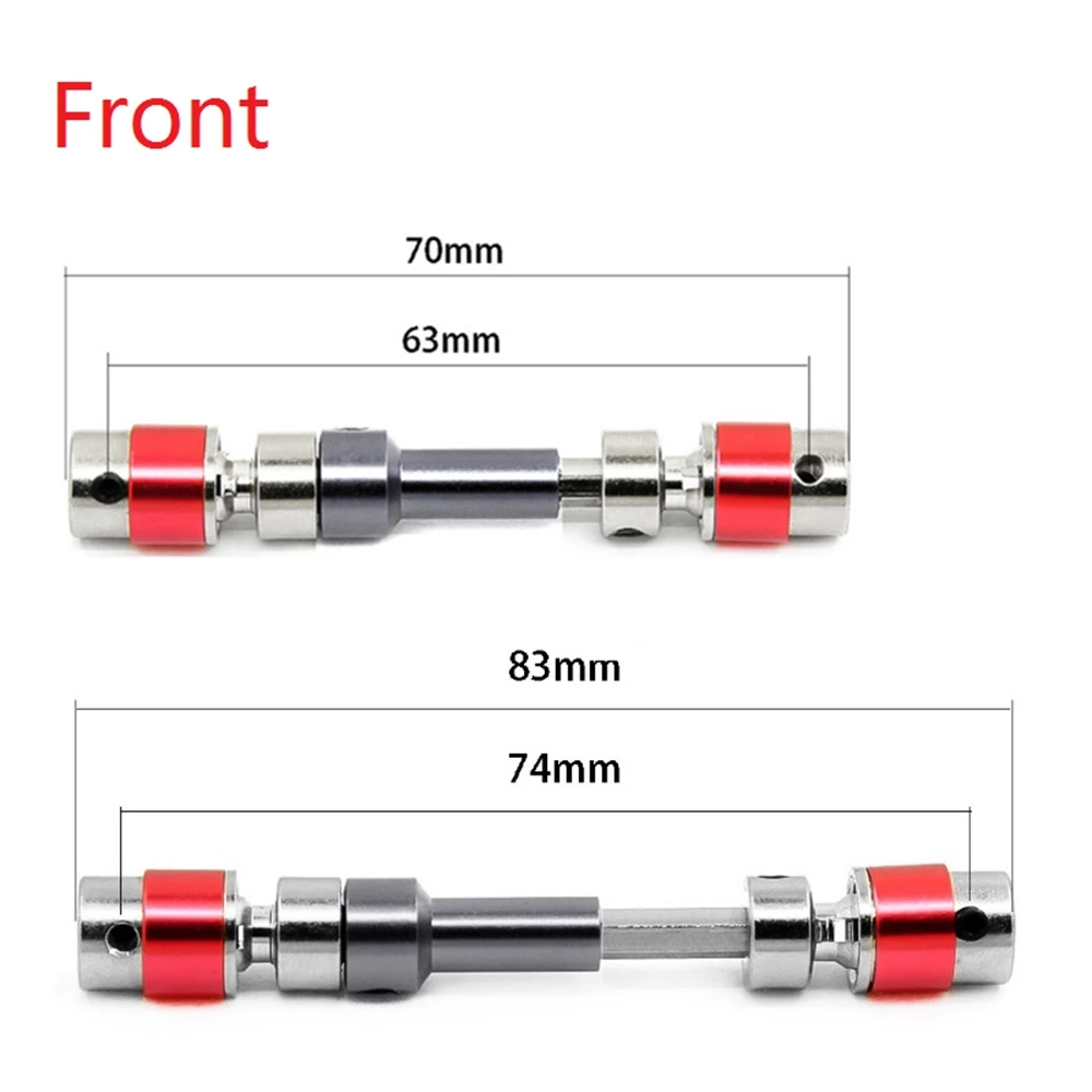 YSUN-2Pcs Metal Front & Rear CVD Drive Shaft For Feiyue FY03 FY-03 FY01-07 Q39 1/12 RC Car Upgrade Parts Accessories