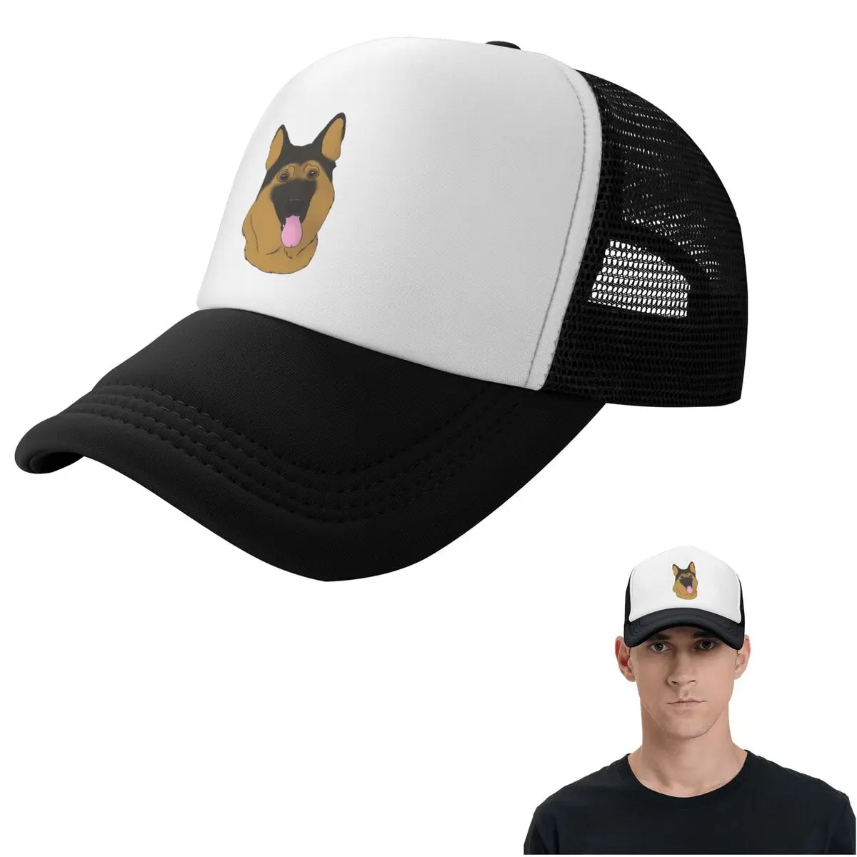 German Shepherd Dog - Black And Tan Cap Fashion Mesh Baseball Caps Adjustable Hat Hip Hop Summer Unisex Baseball Hats