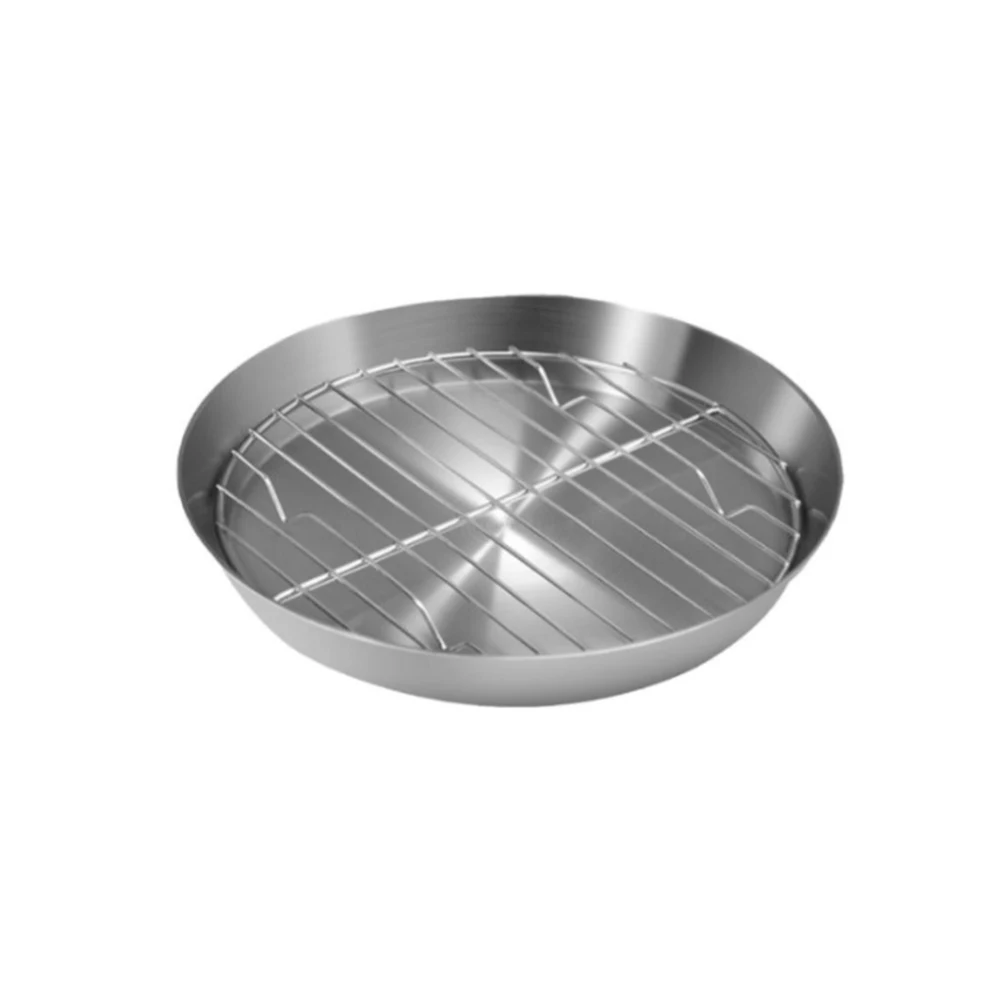 BBQ Tray Bottom Tray With Grid Rack 1pc 304 Stainless Steel Removable Silver Color Kitchen Tool For Cake Baking