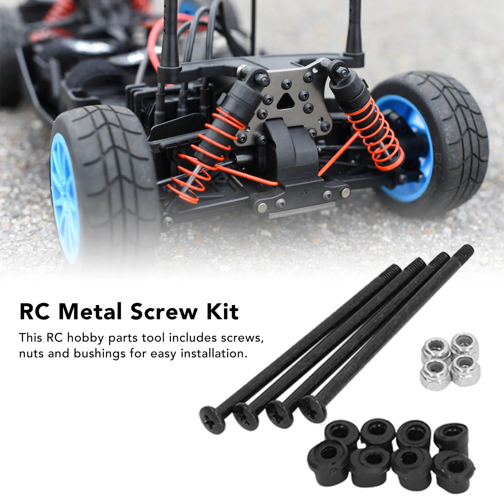 

RC Screw Kit Corrosion Resistant Replacement Rustproof RC Cars Crawler Screw Kit for 124017 for 124016 for RC Cars for 144010