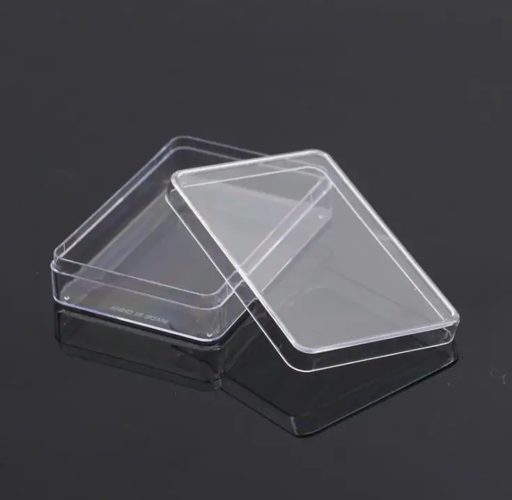 100pcs Rectangular Transparent Plastic Storage Case Playing Card Container Poker Cards Storage Box Mini Tool Element Packing SN