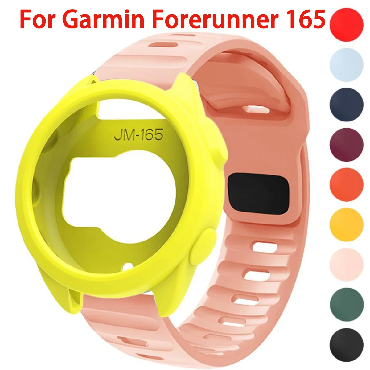 2-in-1-Silikonarmband + Hülle für Garmin Forerunner 165, ausgehöhlte Schutzhülle für Garmin Forerunner 165, weiches Sportband
