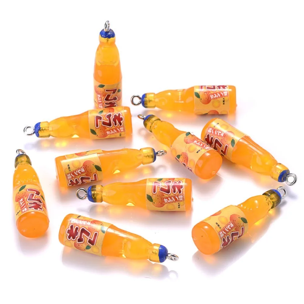 10 Stück Harz Charms Saftflasche Harz Anhänger Getränke Charms Mini Saftflasche Getränke Anhänger Niedlich Mini