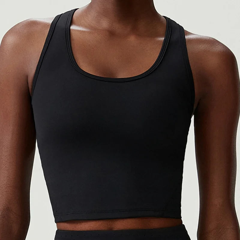 

FUBEIKE Sportswear Tennis Vest For Women Plus Size Yoga Fitness Running Sports Top With Chest Pad Badminton Female Clothing