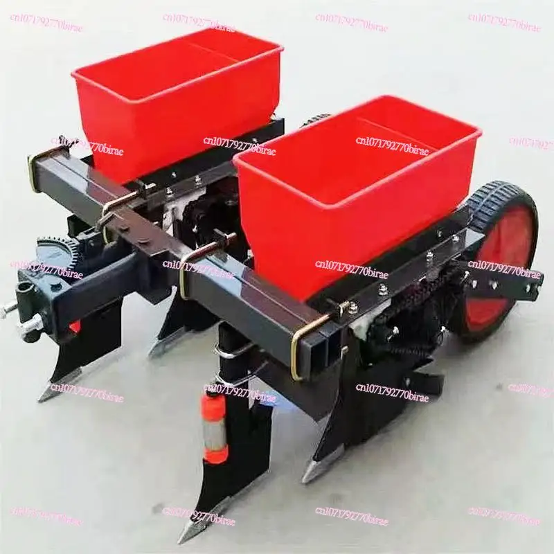 

New Micro-tiller Hand-held Tractor Four-wheel Matching Double-row Corn Soybean Fertilizer Seeder Fine Sowing