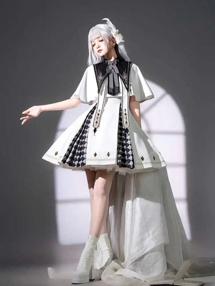 

New Lolita Dress Daily Dark Gothic Style False Collar Cloak Suspender Dress Skirt Carnival Costume Halloween Cos Cosplay Women