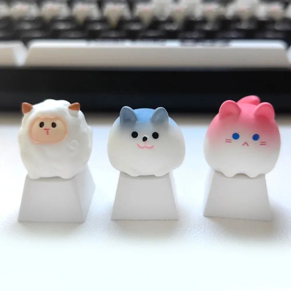 Cartoon Gradient Cat Animal Keycap for Cherry MX Mechanical Keyboard Keycaps Handmade ESC Key Kawaii Desk Accessory Ornament