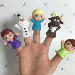 Disney 5Pcs/Set Frozen Model Doll Simulation Animal Set Soft Glue Baby Interactive Hand Puppet Finger Toy Christmas Gift