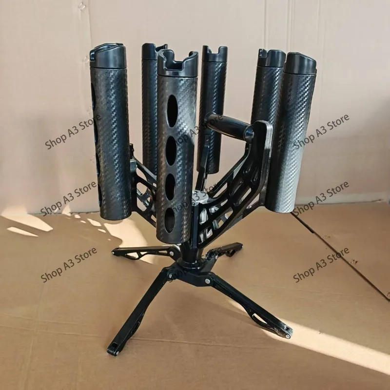 Rotary Fishing Rod Storage Rack, No Drilling Installation Space Saving Holder for Competition Rod & Lure Rod