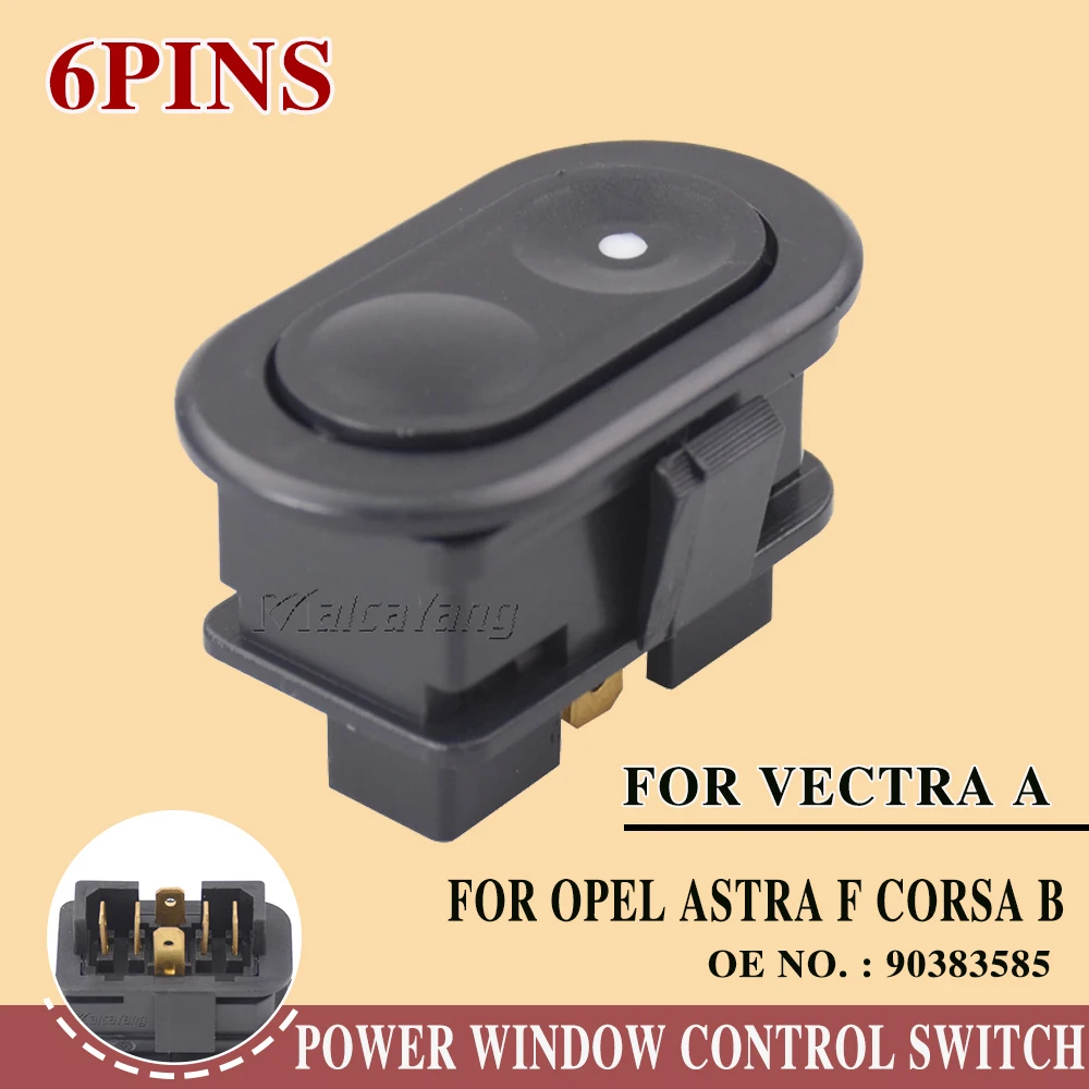 1PCS 90383585 Electric Power Car Window Control Switch For Opel Astra F 1991-2005 Vectra A 1988-1995 Corsa B 6240060