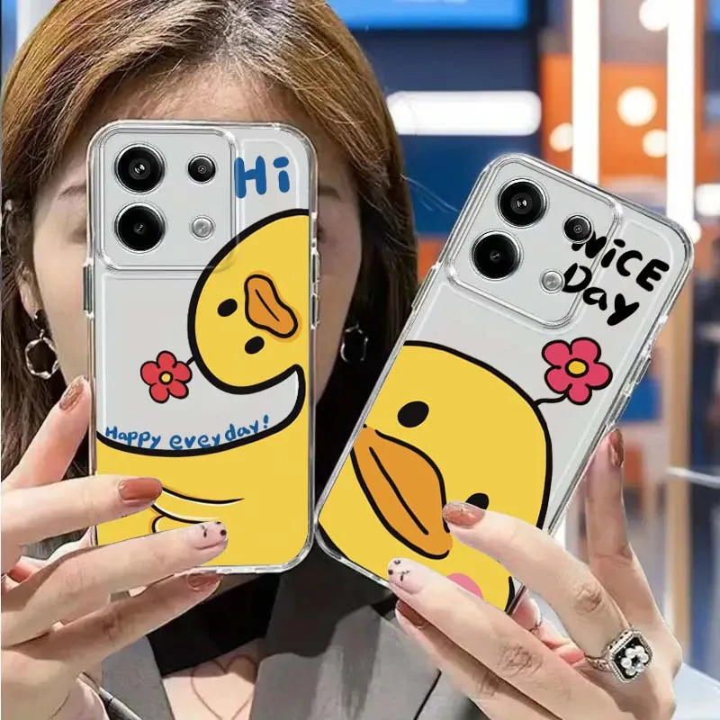

Cartoon Duck Face Flower For Redmi K 80 70 70E 60 60E 50 40 40S 15C 15 12 A2 A1 Turbo 4 Ultra Pro Plus Phone Case