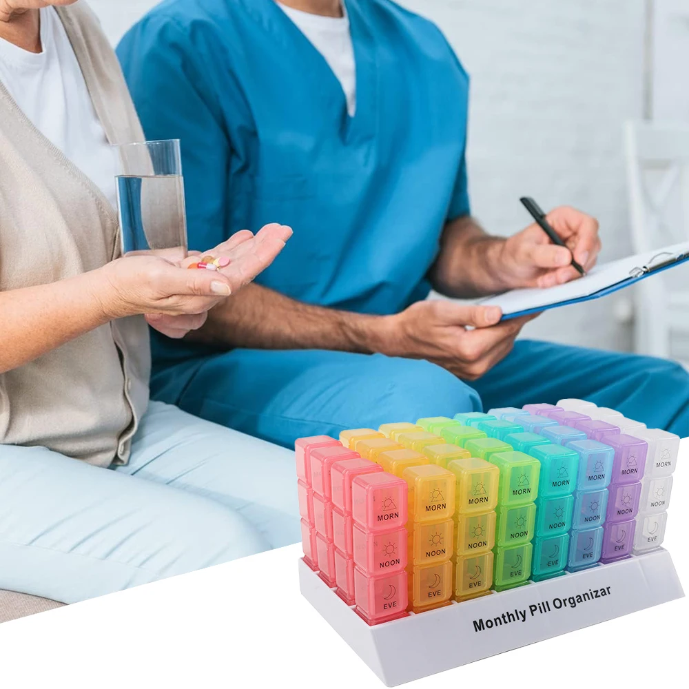 

Monthly Pill Organizer 4 Times a Day,31 Day Pill Organizer,Monthly Pill Box 4 Times a Day Organizer
