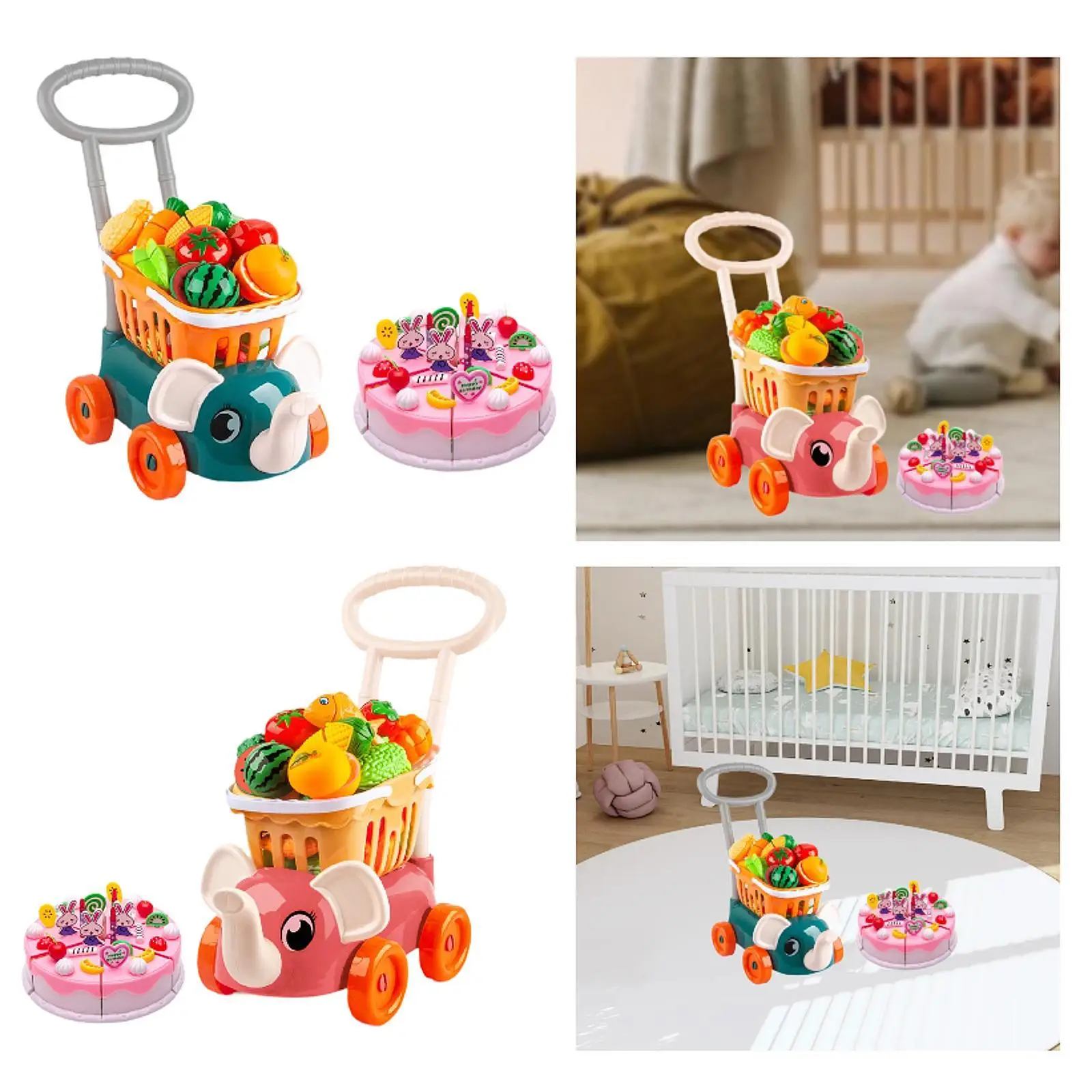 

Toy Shopping Cart Pretend Grocery Cart Supermarket Cart Toy for Boys Girls