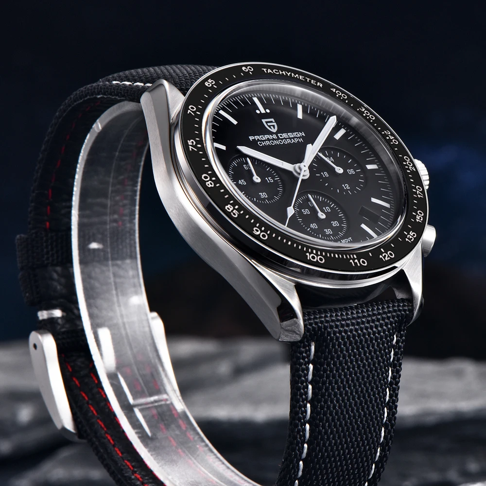 PAGANI DESIGN Moon-reloj analógico de cuarzo para hombre, accesorio de pulsera resistente al agua con cronógrafo, complemento masculino de marca de