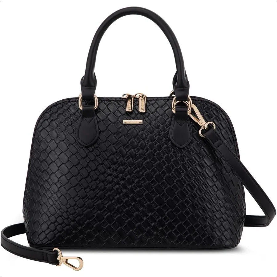 

Purse for Women Small Crossbody Bags Classic Double Zip Top Handle Dome Satchel Bag