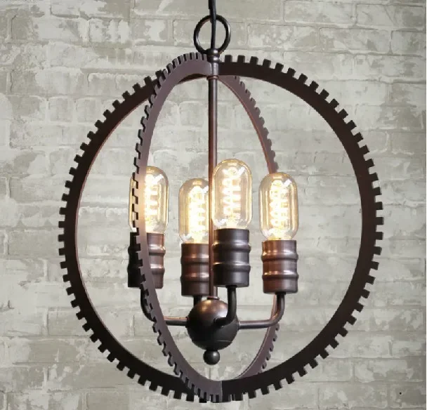 Industrial Pendant Lights Gear Lamps LOFT Retro Industrial Lighting the Designer Lamps Suspension Luminaire Edison Bulb Holder