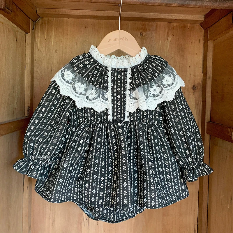 

2025 New Autumn 0-24M Children Clothes Toddler Baby Girl Romper Long Sleeved Cotton Print Korean Style Climbing Suit