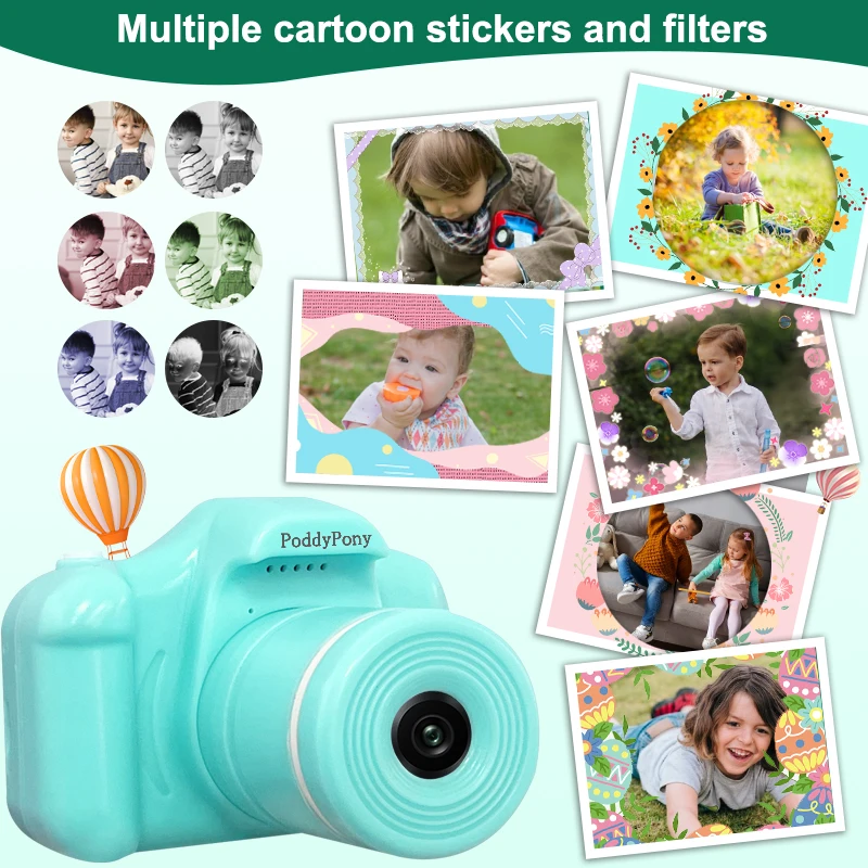 Multifuncation Cámara Infantile Educational Toy of Toddler Birthday Festival Gifts 1080P HD Digital Camera for 3-8 Year Childre