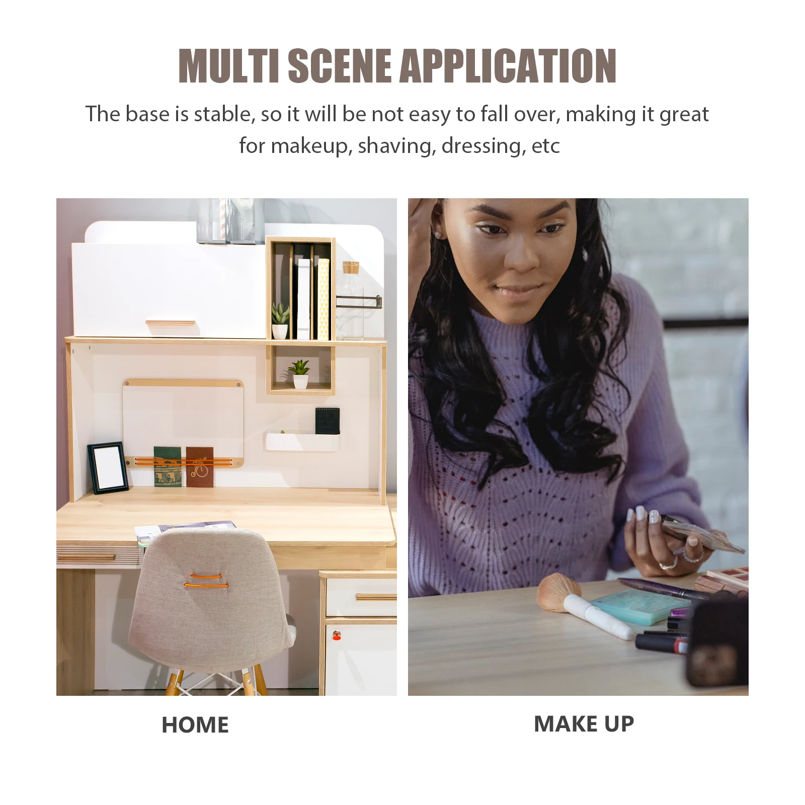 Retro spiegel desktop make-upspiegel duurzaam zinklegering materiaal slaapkamer kaptafel decor stabiel ontwerp