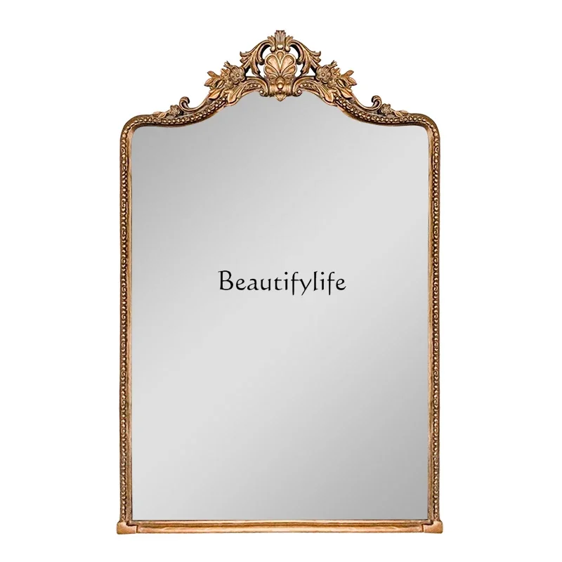 

P13French desktop makeup mirror European wall-mounted makeup American retro entrance decorative mirror