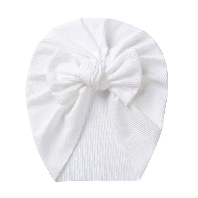

E06F Stretchy Turban Bow Knot Hat Soft Hair Dress for Baby Boy Girl Photography Props