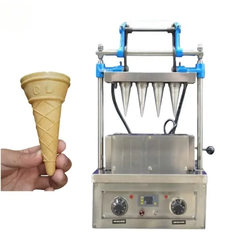 Commercial sugar manual wafer bake ice cream mold maker machine mini waffle cone machine