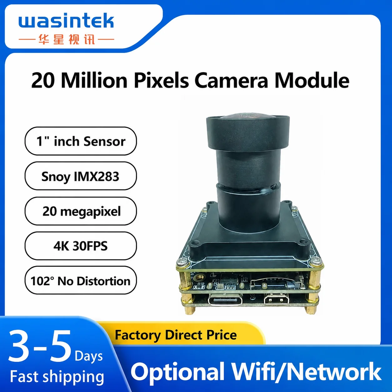 Action Camera 4K - 4K 60FPS IMX283 20MP Kamera Modülü