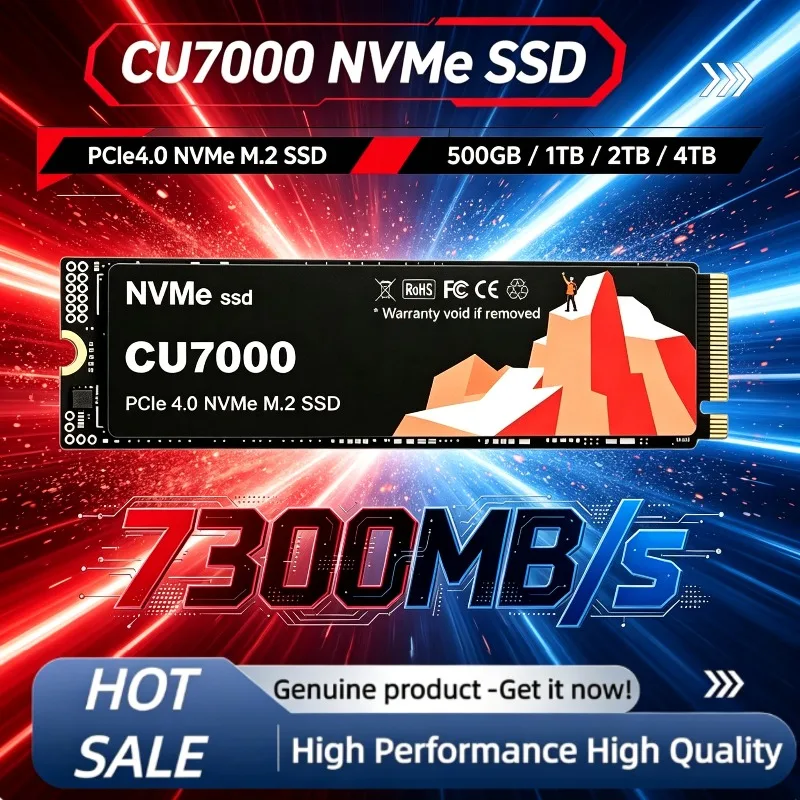CU7000 NVMe M.2 SSD 500GB-4TB, up to 7300MB/s Read Performance, Hard Disk for Desktop & Laptop Systems.