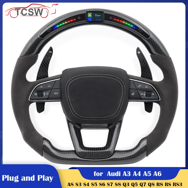 

LED Carbon Car Steering Wheel for Audi A3 A4 A5 A6 A7 A8 S8 Q3 Q5 Q7 S3 S4 S5 S6 S7 TT R8 RS3 RS4