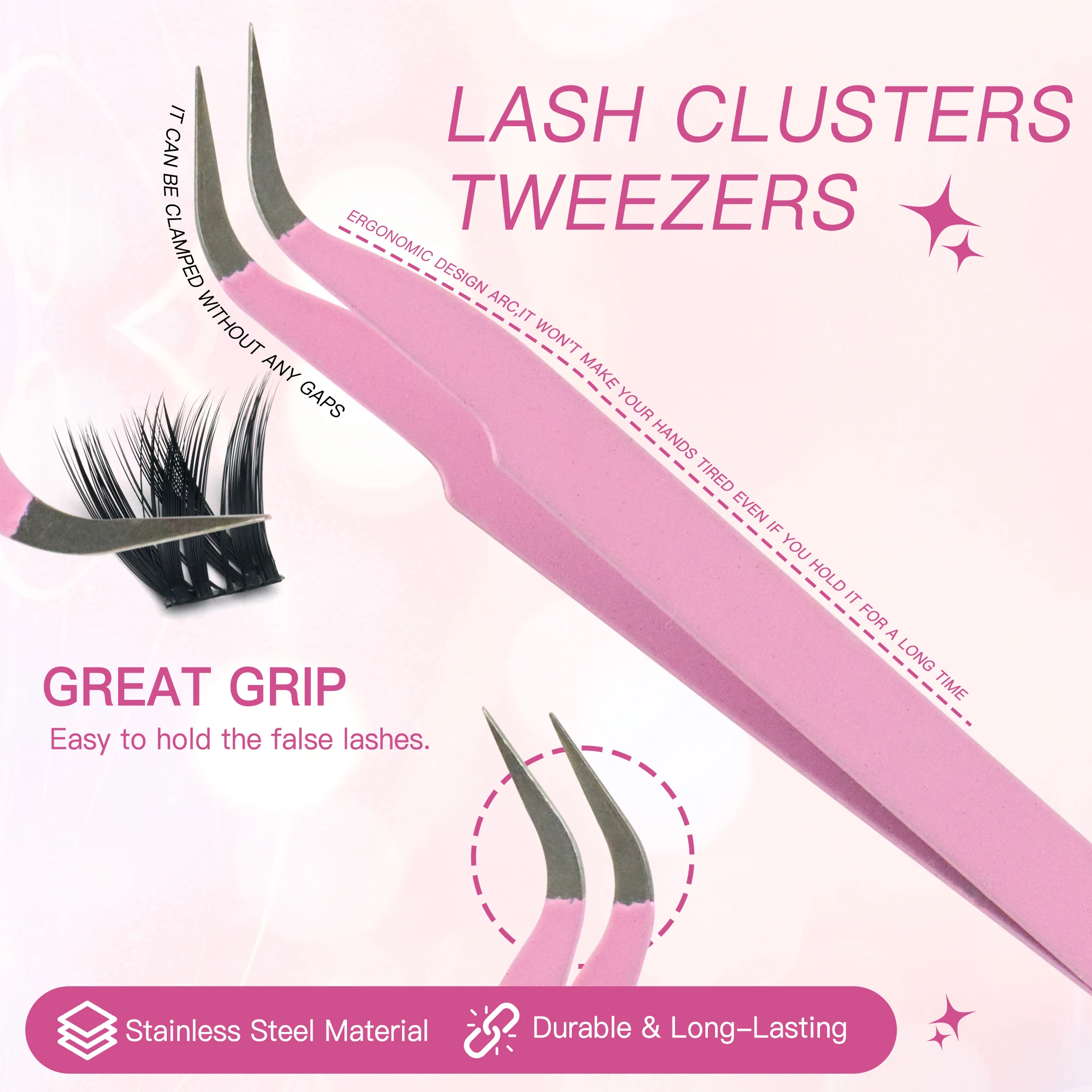 Cluster per ciglia Kit per estensioni delle ciglia Set per trucco fai-da-te Applicatore per rimozione colla per ciglia e sigillo