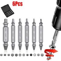 6pcs Damaged Screw Extractor Center Drill Bit Set Remover Extractor Easily Take Out Demolition Tools Woodworking Tools