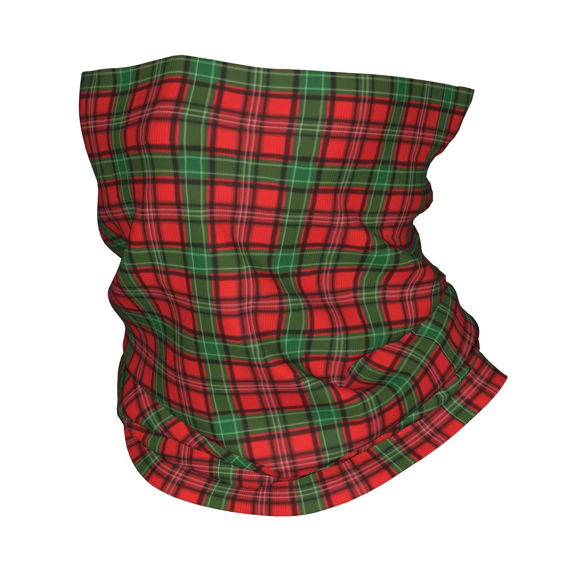 

Christmas Plaid Red and Green Tartan Pretty Skirt or Dress Bandana Neck Cover Printed Wrap Scarf Warm Face Mask Hiking Fishing