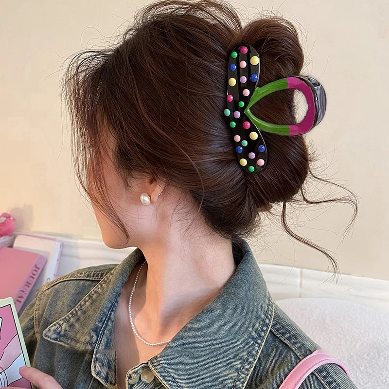 Große Schleife Haarspange Krabbe Koreanische süße Haarklammer Haarspangen für Frauen Mädchen Süßes Stirnband Haarnadel Mode Haarschmuck Styling