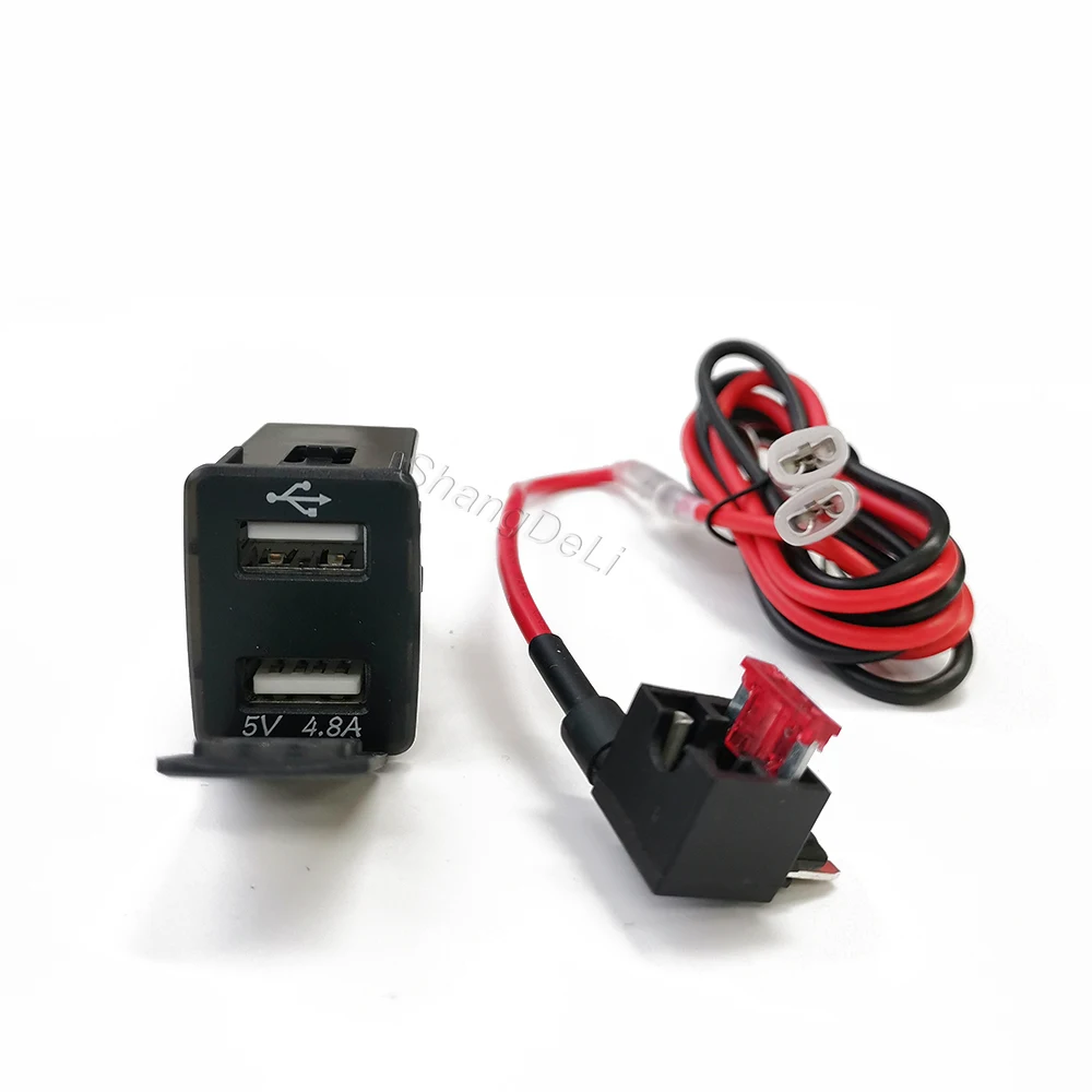 Car Charger Dual USB Interface Socket with Voltage Display For Mitsubishi Outlander 3 Xpander Mirage Eclipse Cross asx 2018 2019 image 6