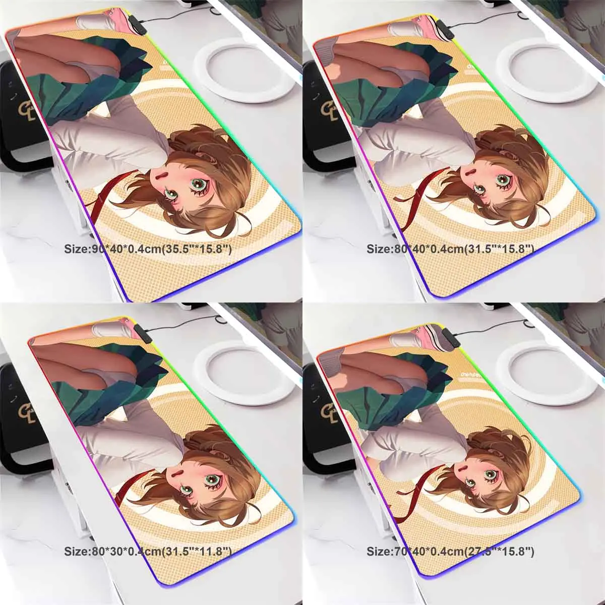 أنيمي بطلي الأكاديمية كبيرة عدم الانزلاق ماوس الوسادة Ochaco Uraraka LED الخلفية ماوس الوسادة الجدول Overwatch الألعاب لوحة المفاتيح حصيرة مكتبية