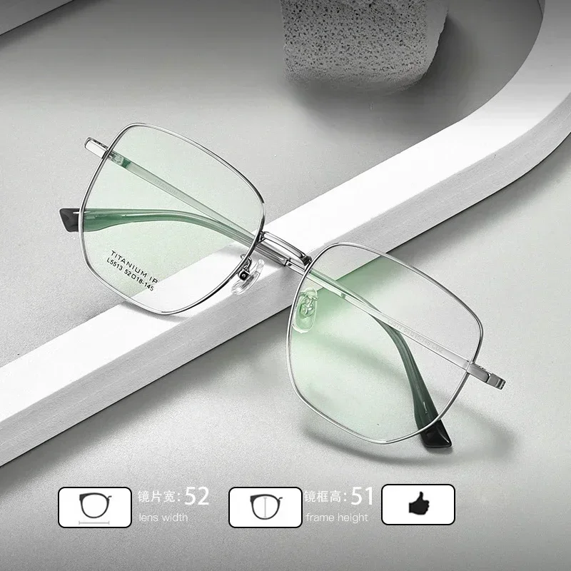 54-18-145 Glasses Women Titanium Lightweight Stylish Classic Square Trendy Round Aviator Oversized Vintage Retro Comfortable