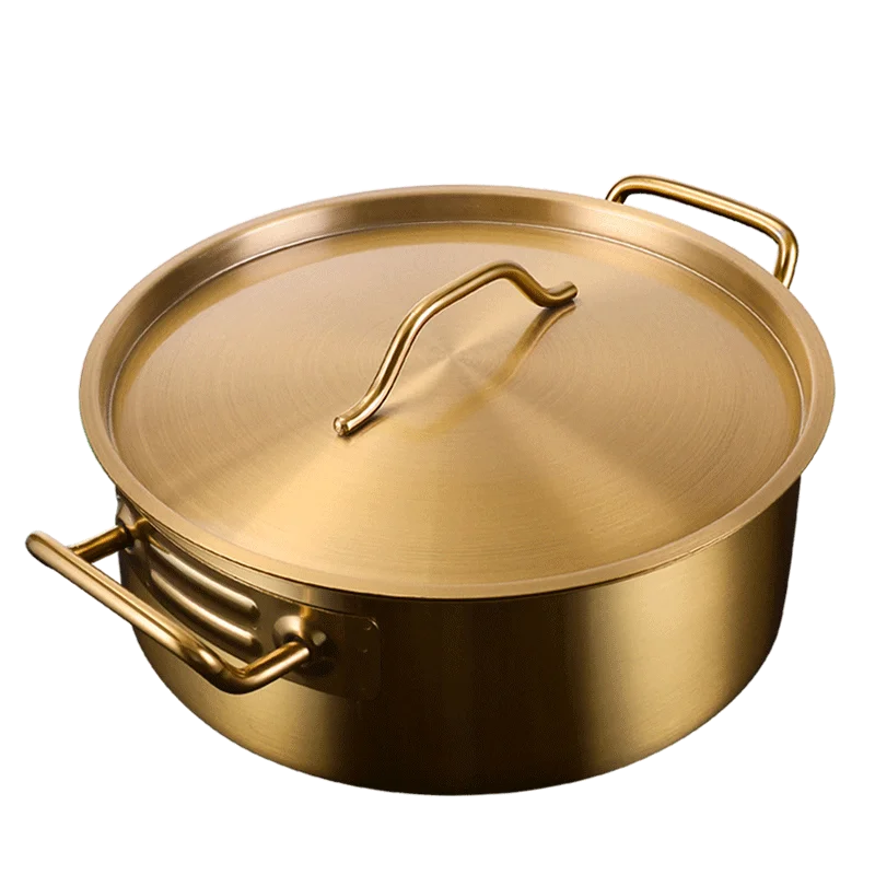 Gold/Silver Hot Pot Soup Pot Clear Soup Pot for Induction Cooker Gas Stove