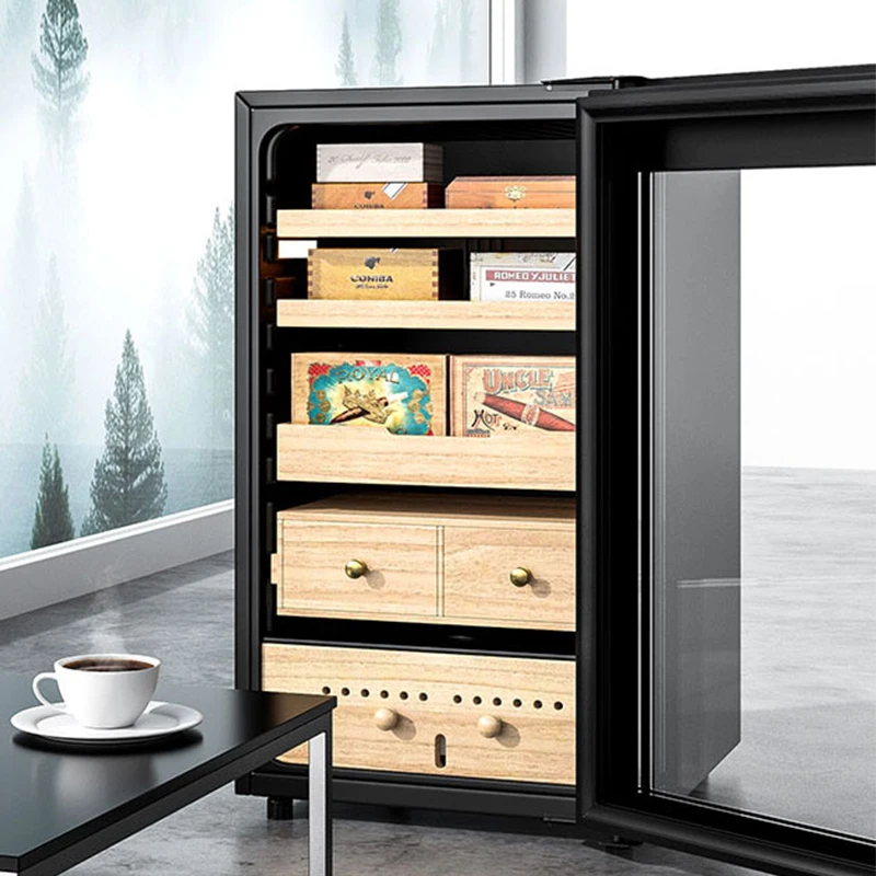 Thermoelectric Cigar Humidor Cabinet Smart WiFi Fingerprint Small Electric Humidor for Cigars
