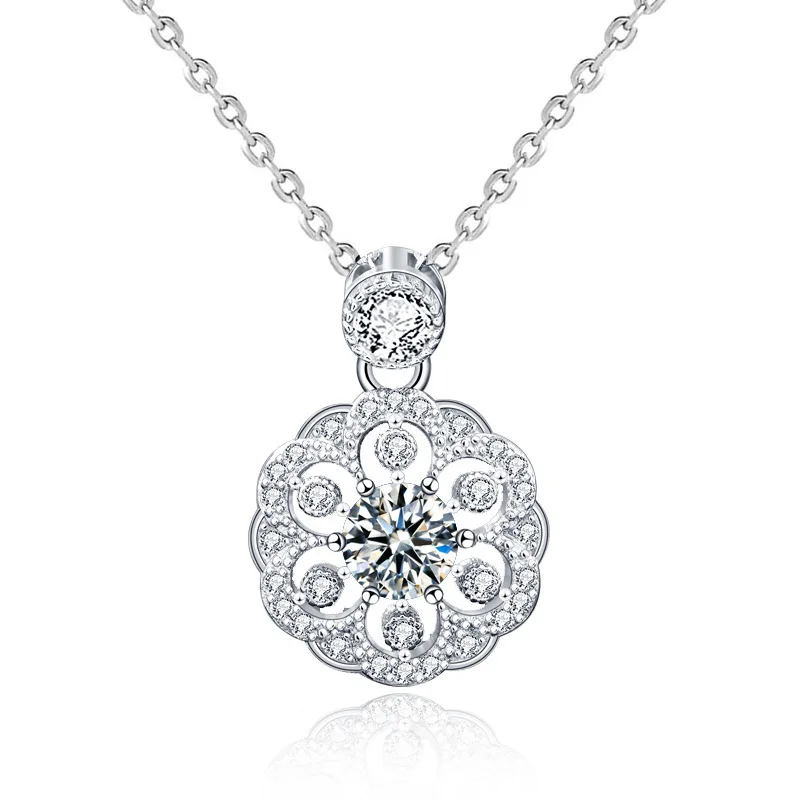 Серебряное Ожерелье S925, цветочное ожерелье, Женская элегантность, цепочка с кулоном, универсальное ожерелье-цепочка, ювелирные изделия